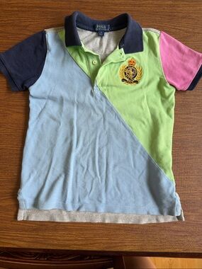 Polo by Ralph Lauren Kids Colorblock Polo Shirt - Blue/Green/Pink